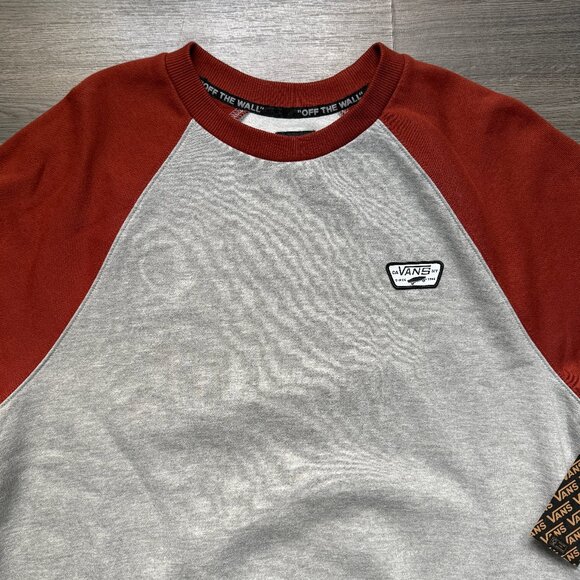 *NEW Vans Men's Rutland III Sweatshirt - Grey/Burnt Red - Picture 3 of 8